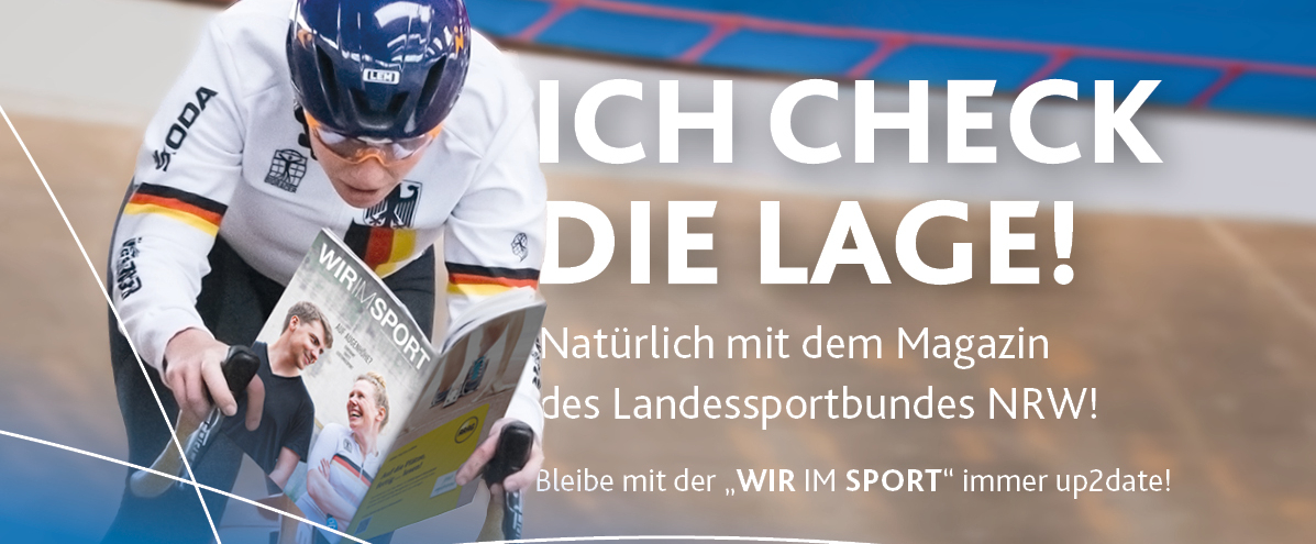 Eine Werbegrafik zum Magazin "Wir im Sport"