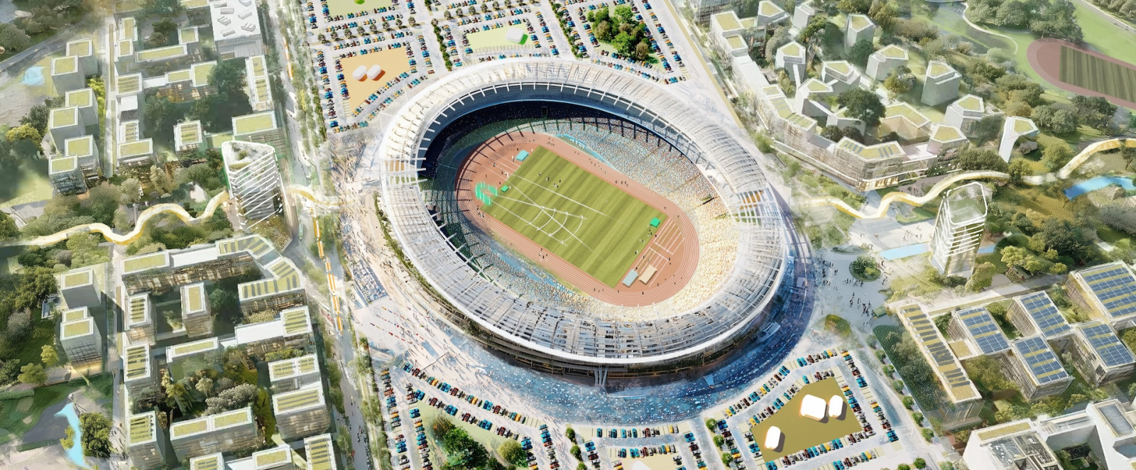 Mögliches modulare Stadion in der Übersicht