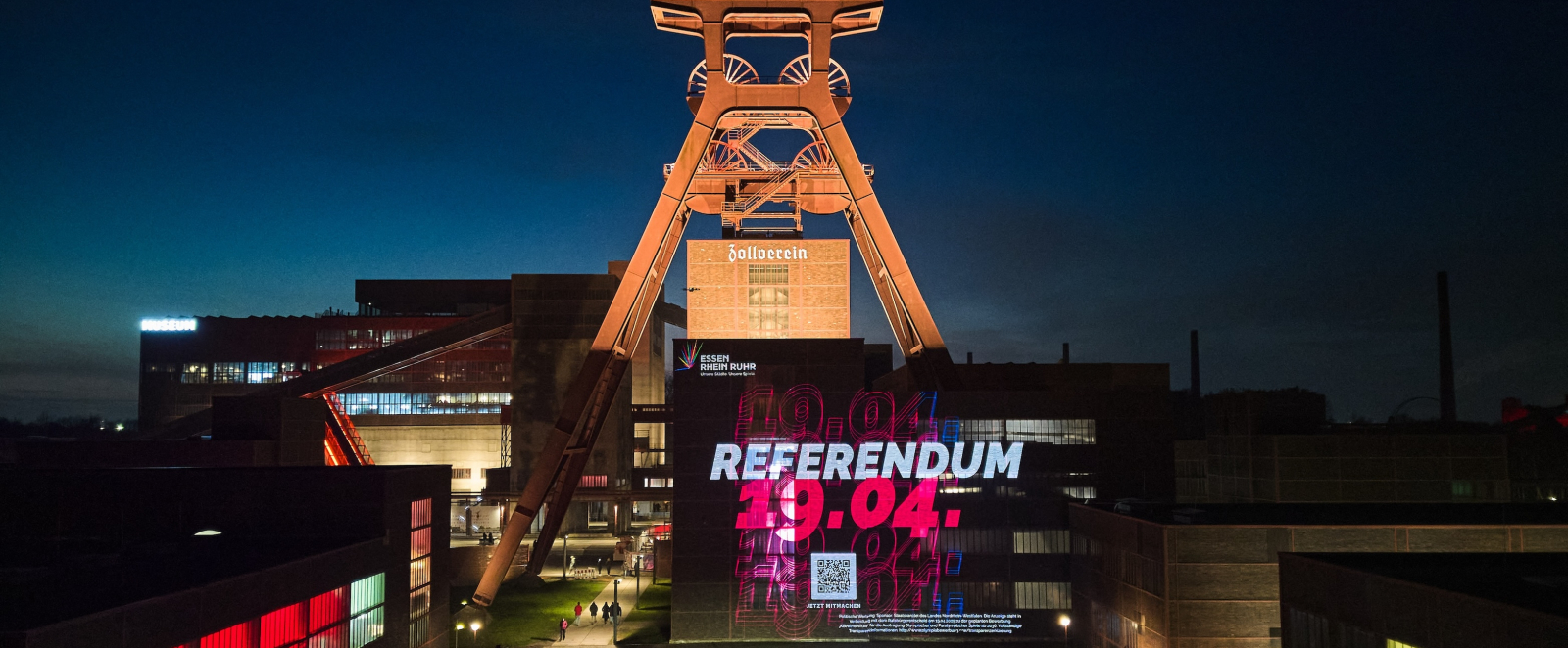 Blick auf die Illumination der Zeche Zollverein