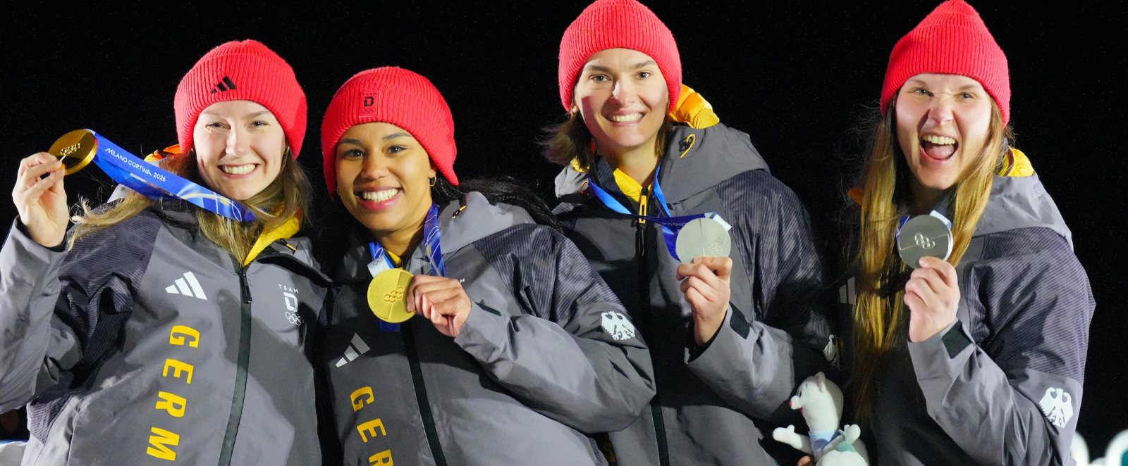 Nolte, Levi, Schuten und Buckwitz bei der Siegerehrung