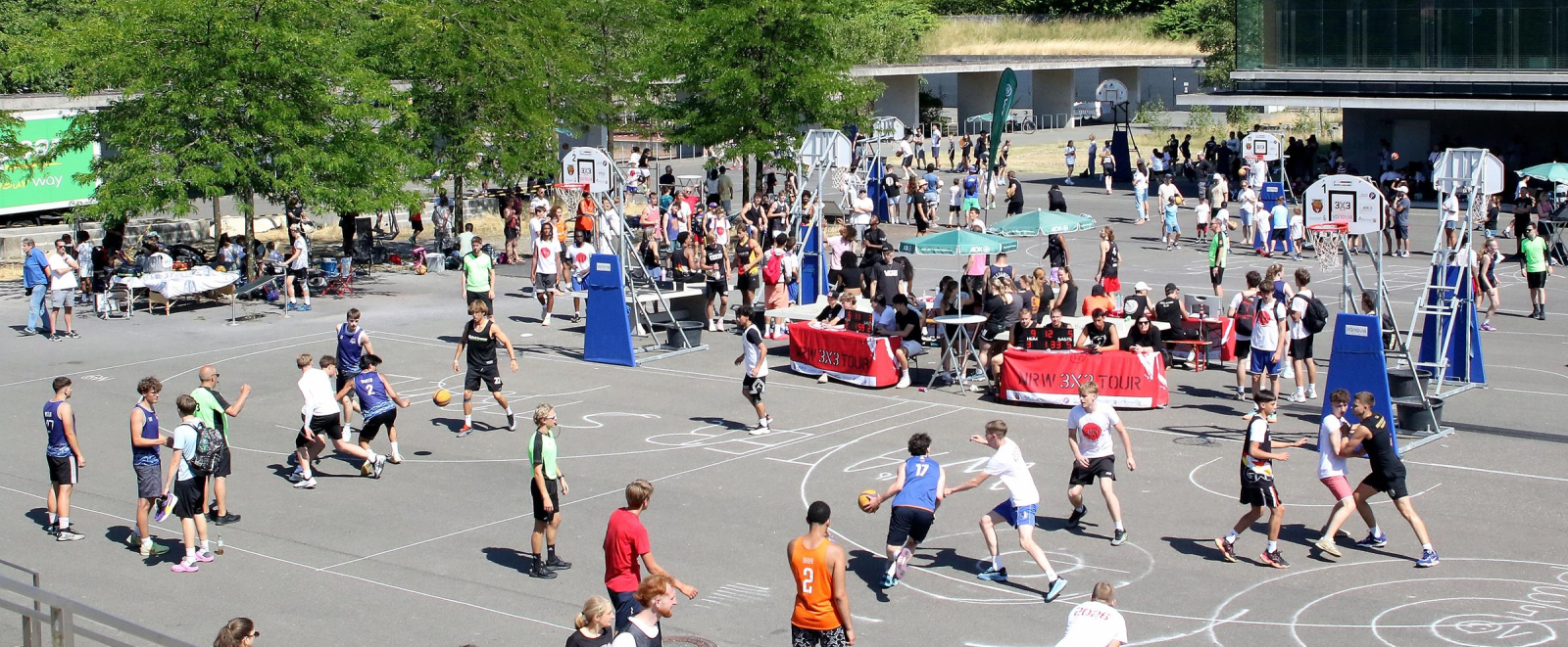 Blick auf die Courts beim 3x3-Finale in Recklinghausen