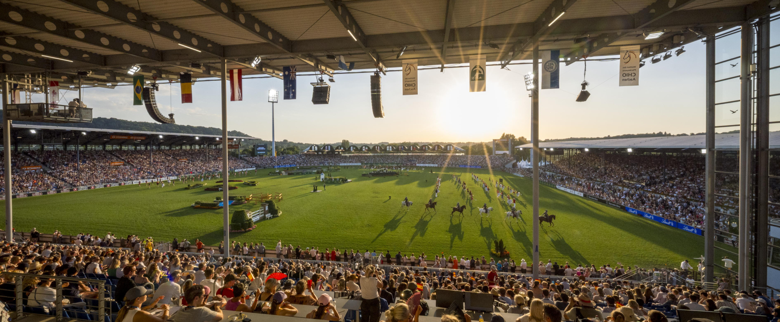 Blick auf das Reitstadion in der Aachener Soers