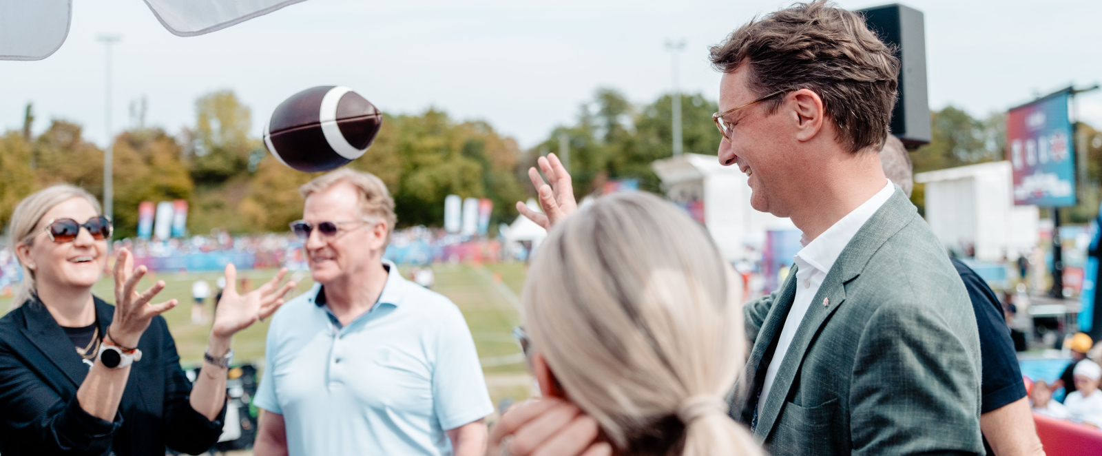 IOC-Präsidentin Coventry, NFL-Boss Goodell und NRW-Ministerpräsident Wüst