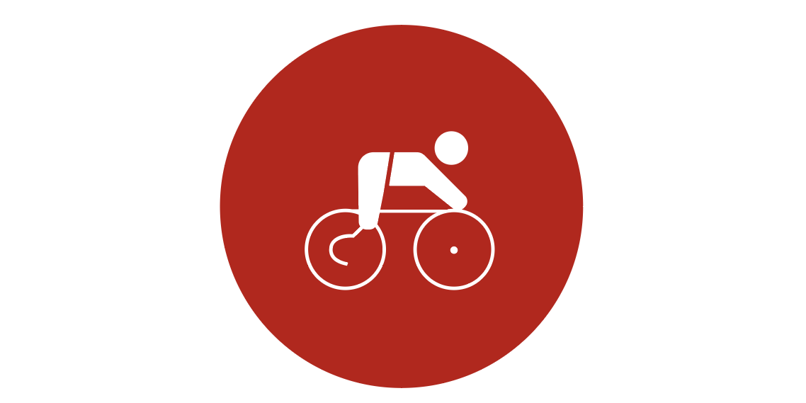 DBS-Piktogramm Radsport rot auf weißem Hintergrund