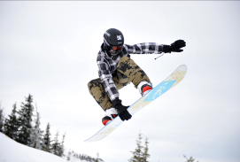 Snowboarder in Aktion