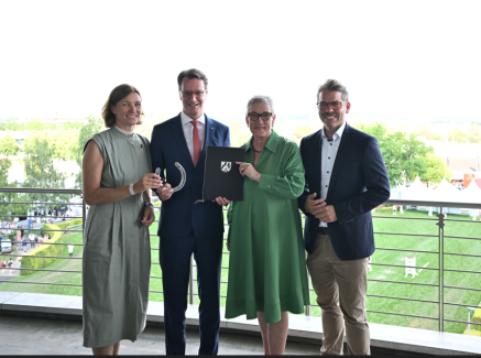 MP Hendrik Wüst, OB Sibylle Keupen, Thomas Hissel sowie Stefanie Peters