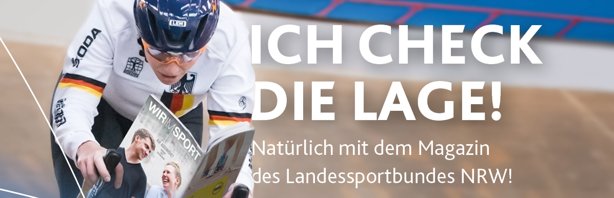 Eine Werbegrafik zum Magazin "Wir im Sport"